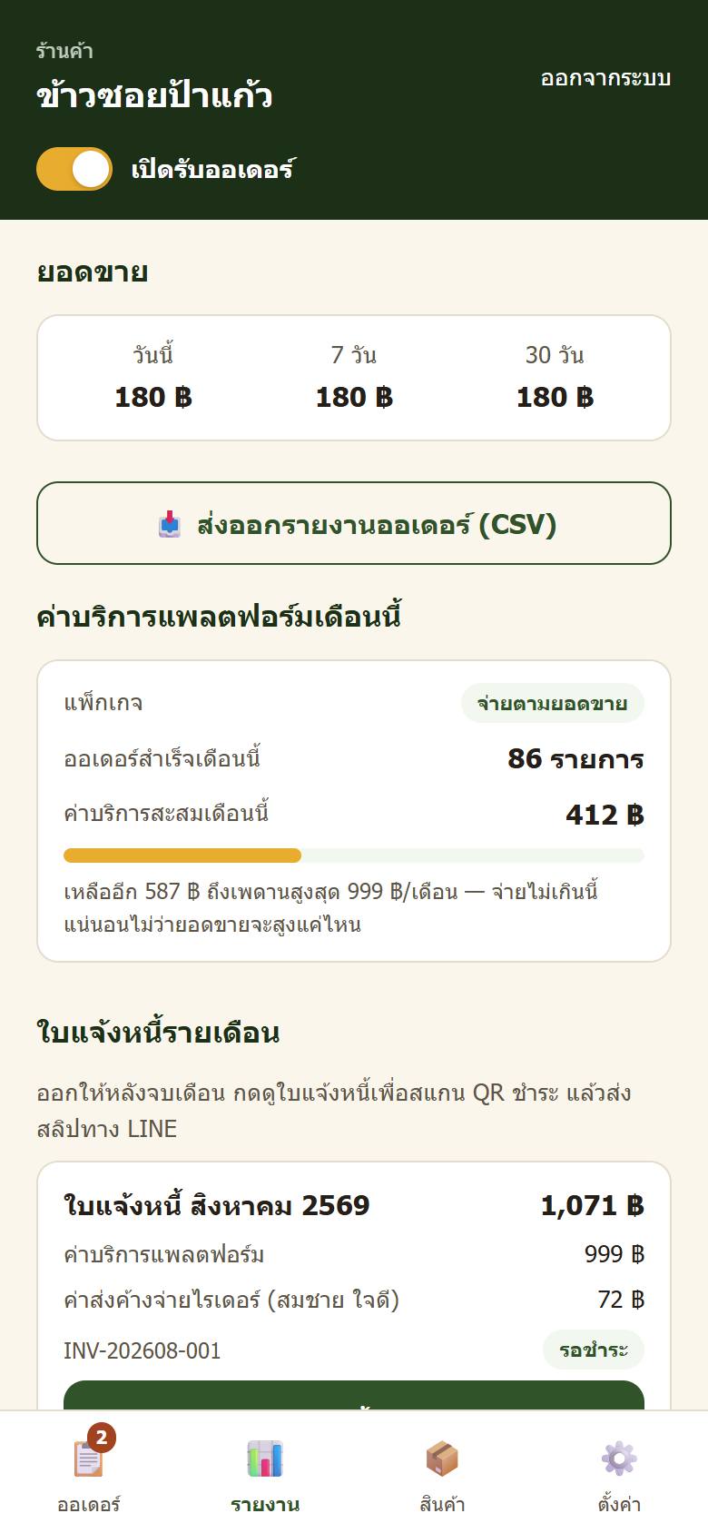 หน้ารายงาน